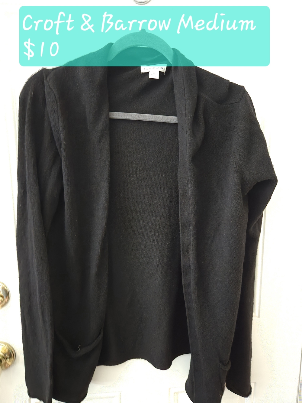 croft & barrow Black Open-Front Cardigan